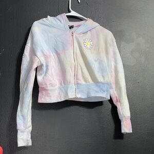 Colorful Tie-Dye Hoodie with Daisy Design